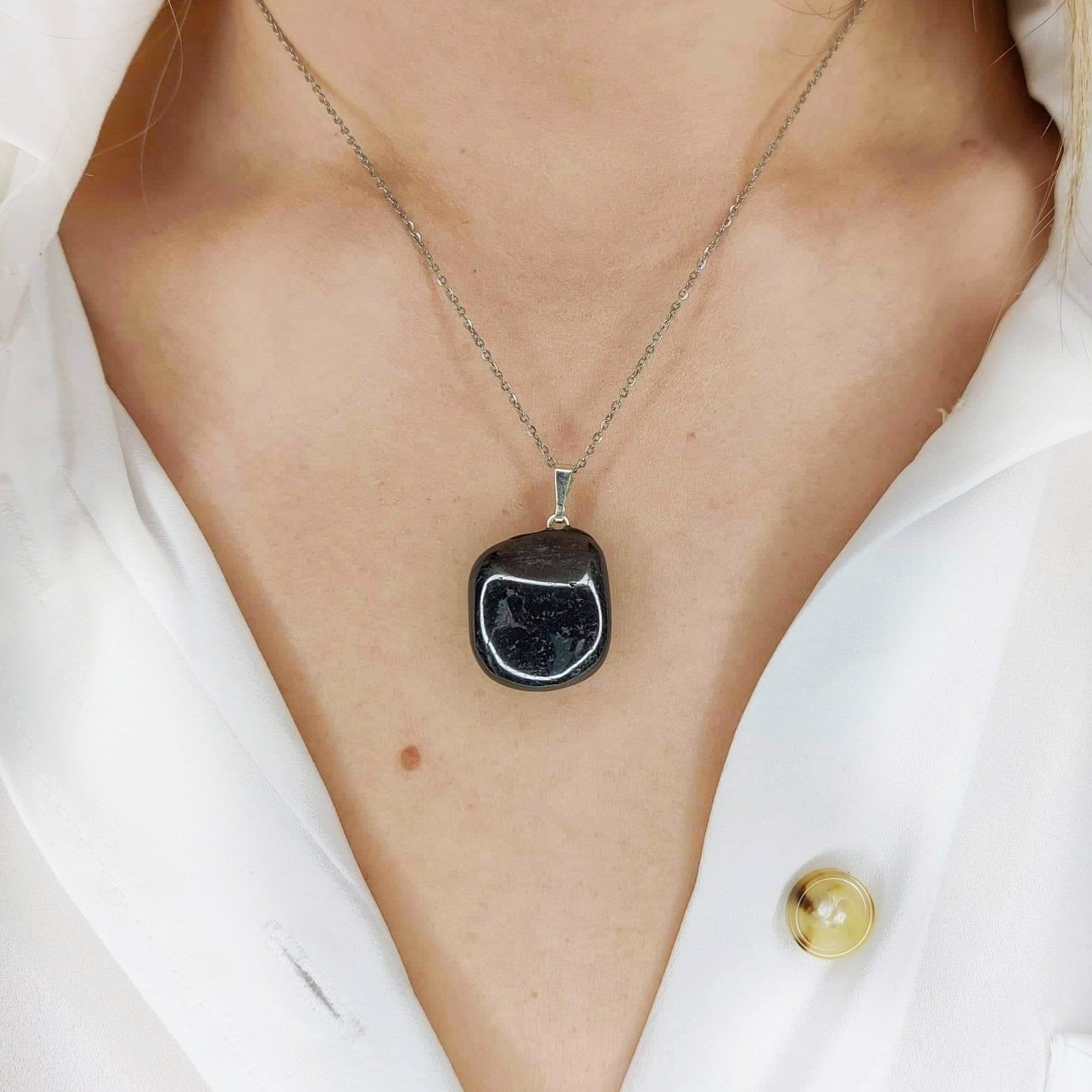 collier femme pierre tourmaline
