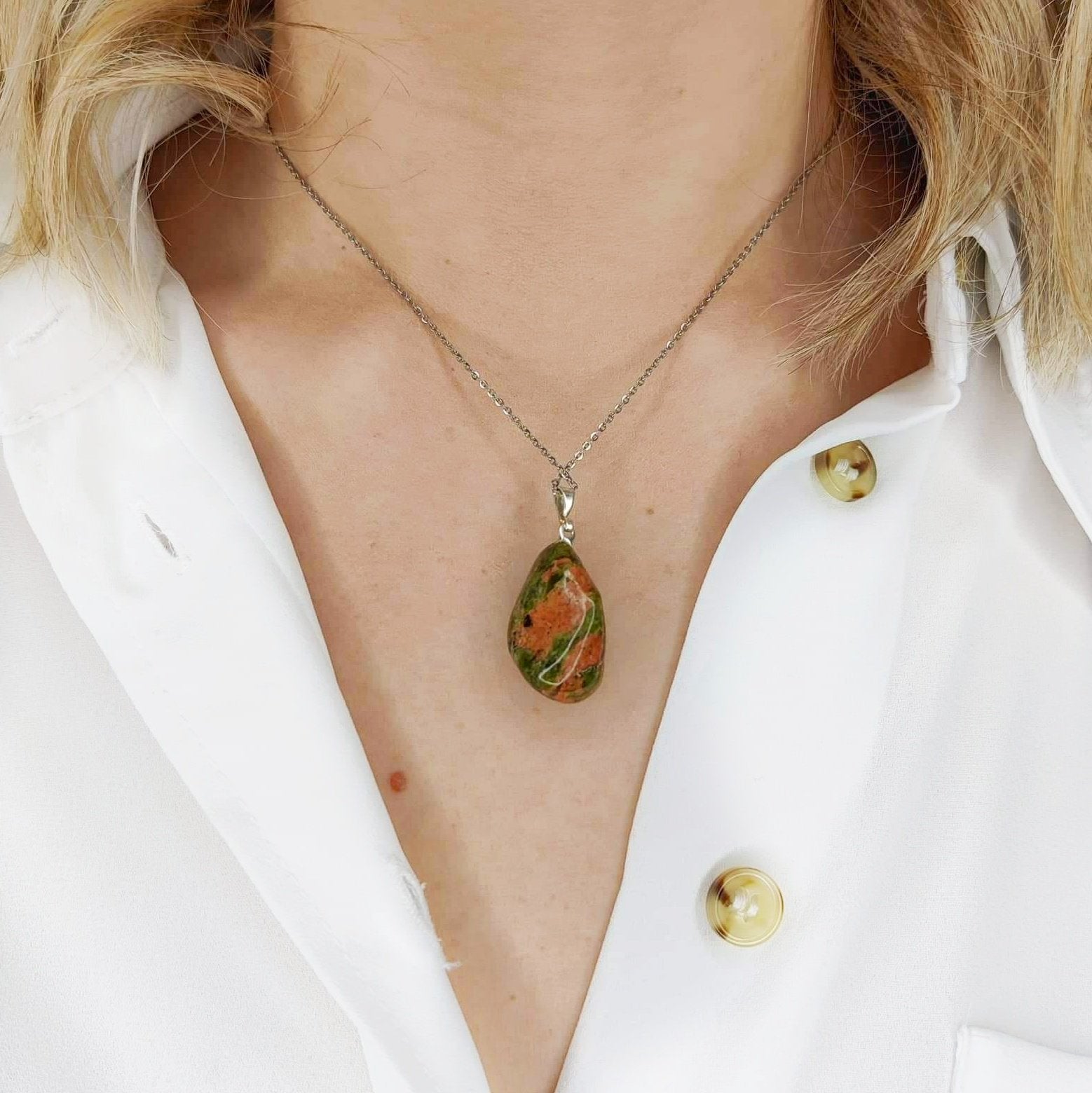 collier pierre unakite