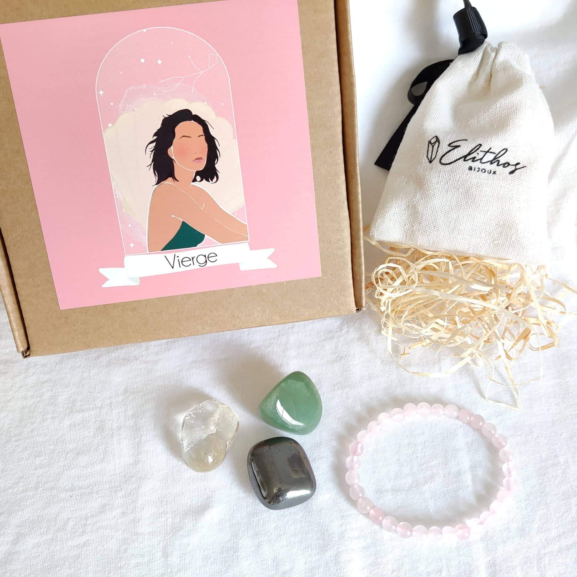 Kit astrologie - lithothérapie pierre pour le signe du Vierge + bracelet