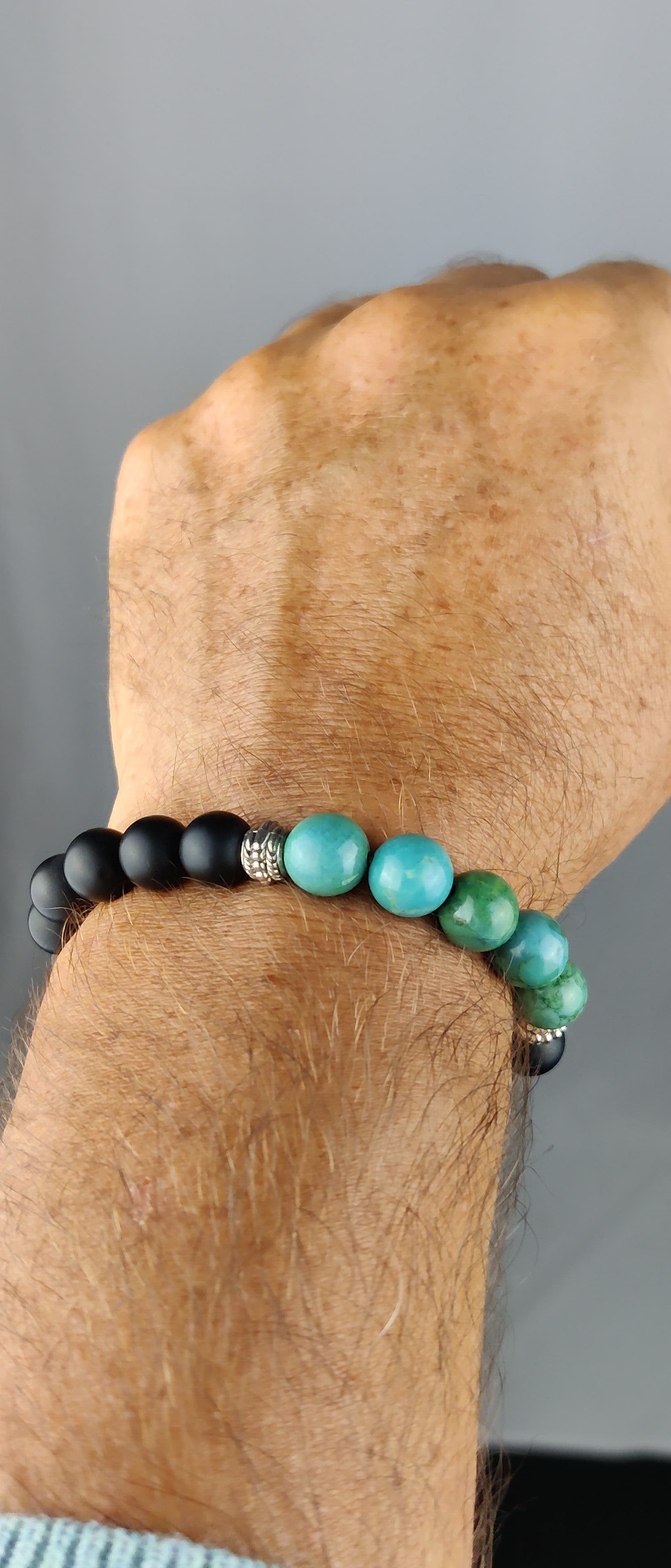 Bracelet Homme en pierre de Turquoise véritable