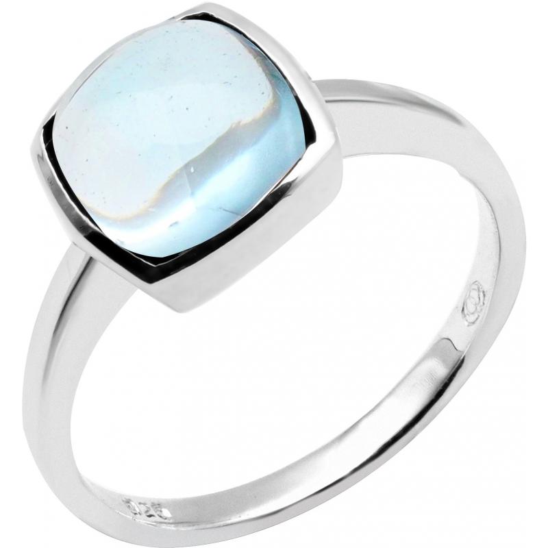 Bague Topaze bleue naturelle pour Femme Argent 925