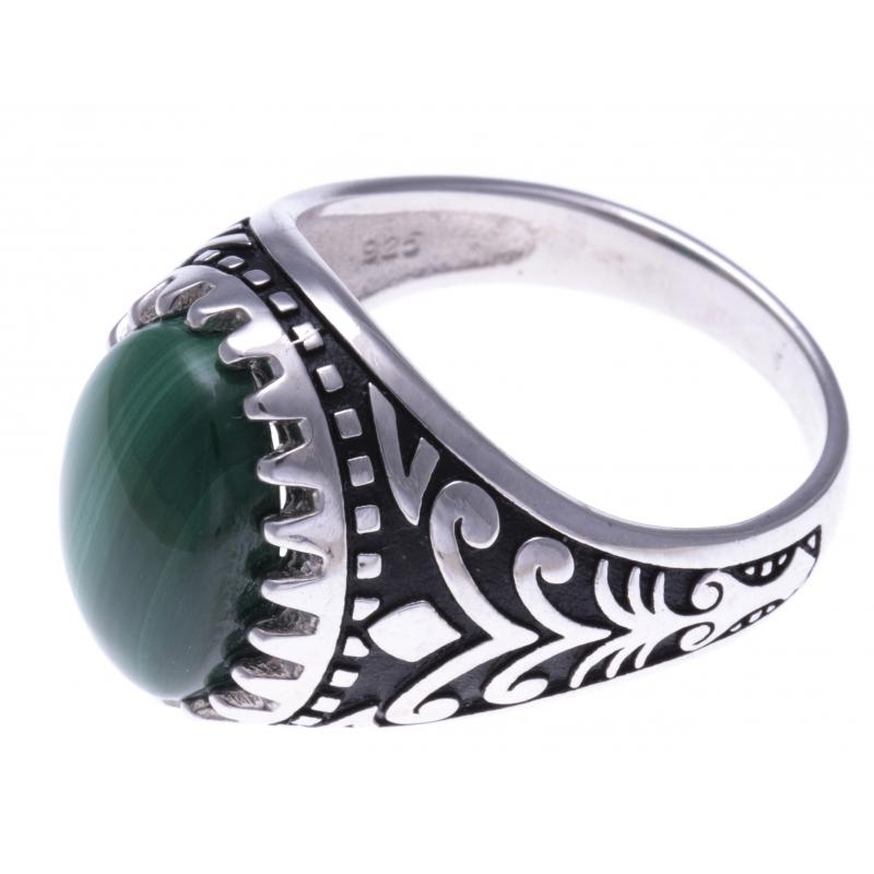 Bague best sale malachite homme