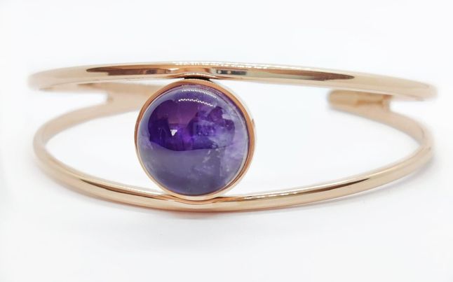 Bracelet jonc Améthyste naturelle