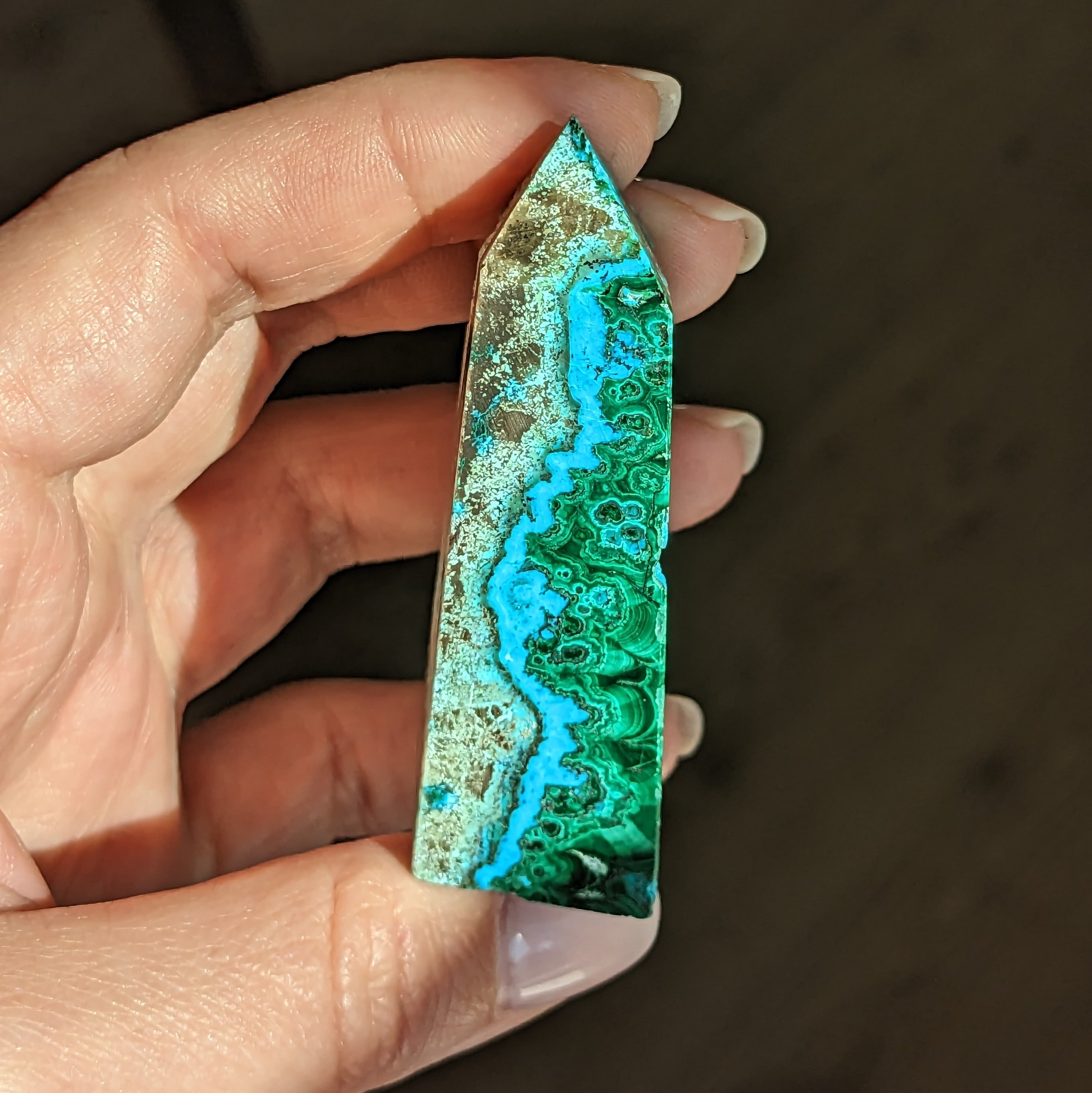 Pointe chrysocolle malachite n°297