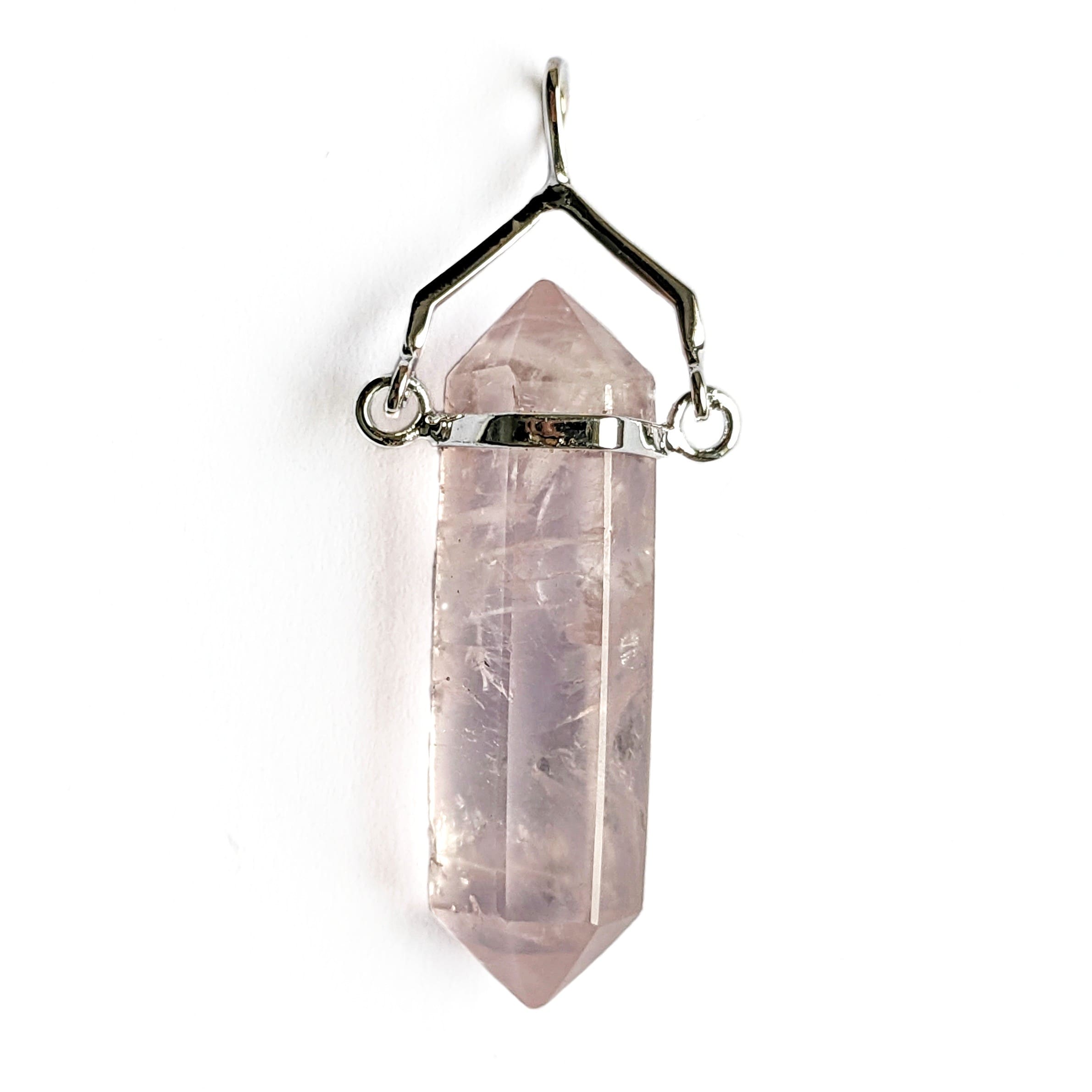 pendentif Quartz Rose biterminé