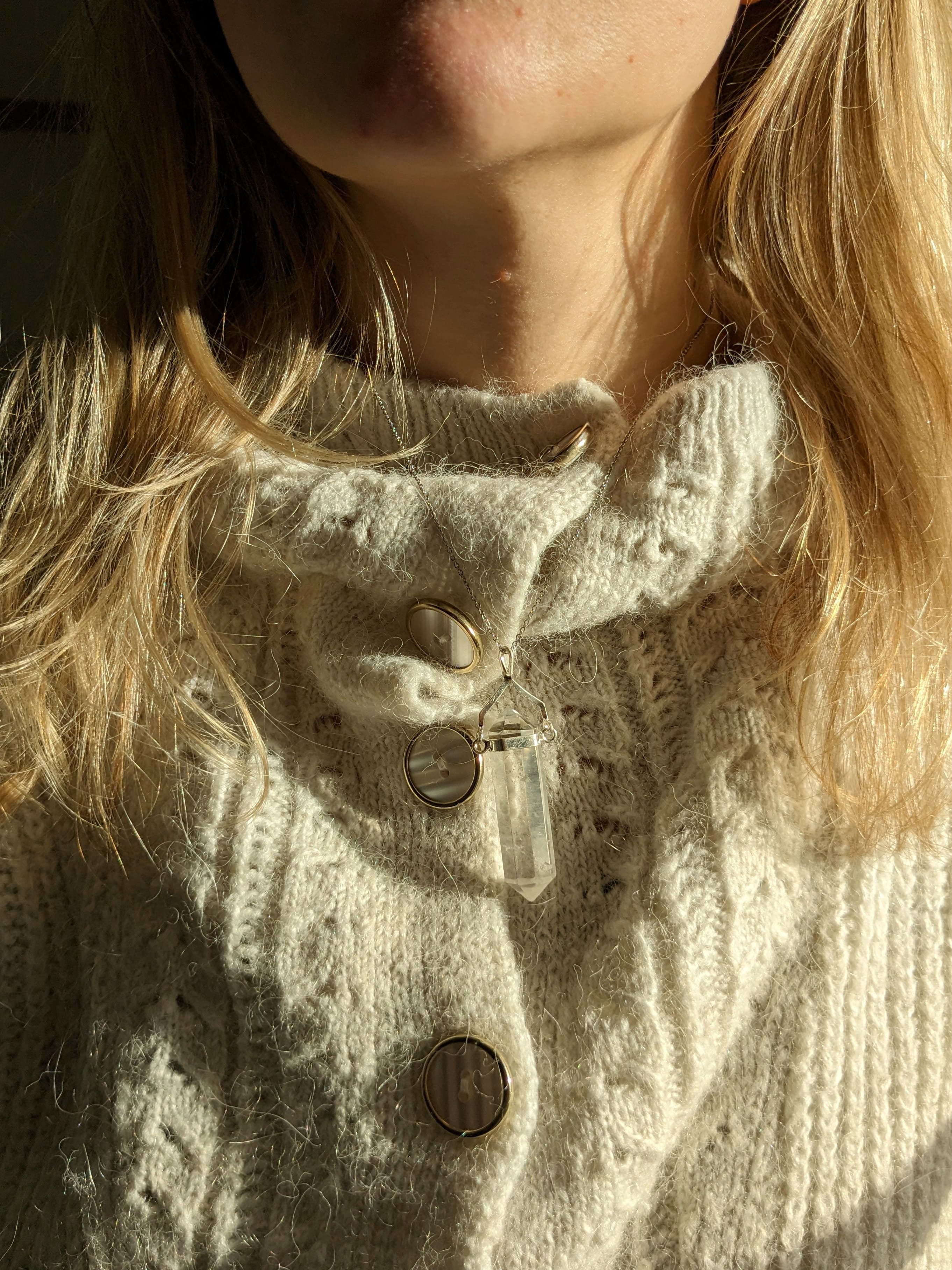 cristal de roche biterminé taillé