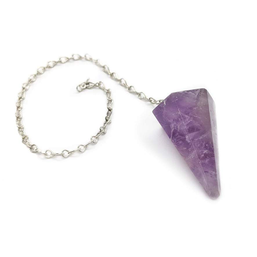 Pendule en pierre améthyste