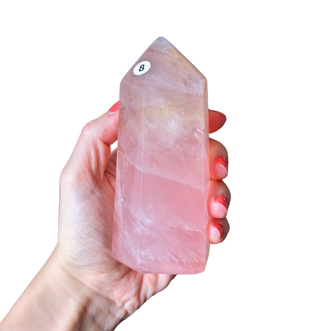 pierre quartz rose en pointe