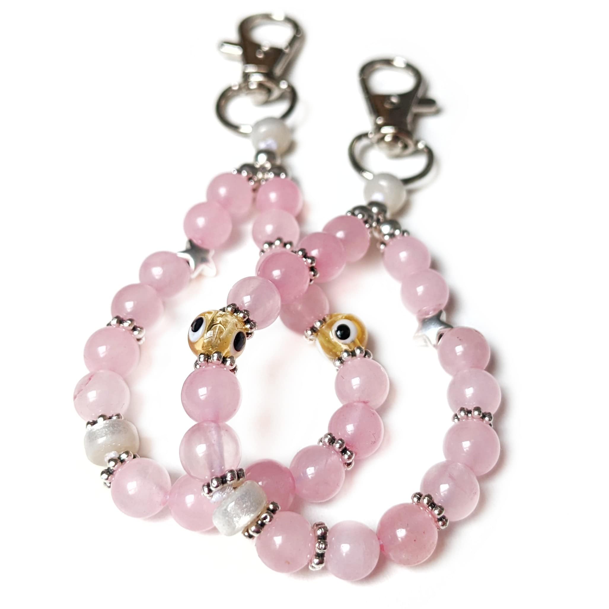 porte clé pierre quartz rose
