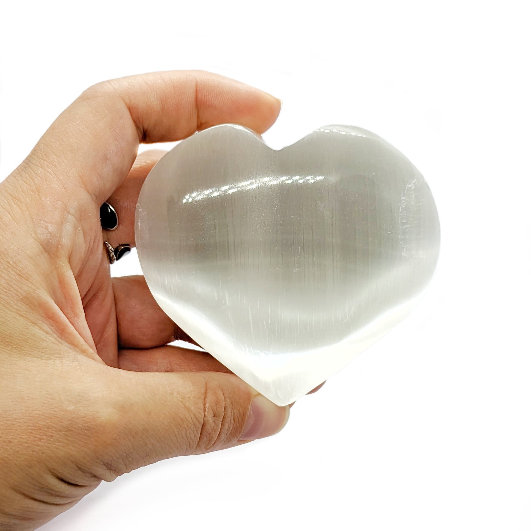 galet coeur pierre selenite