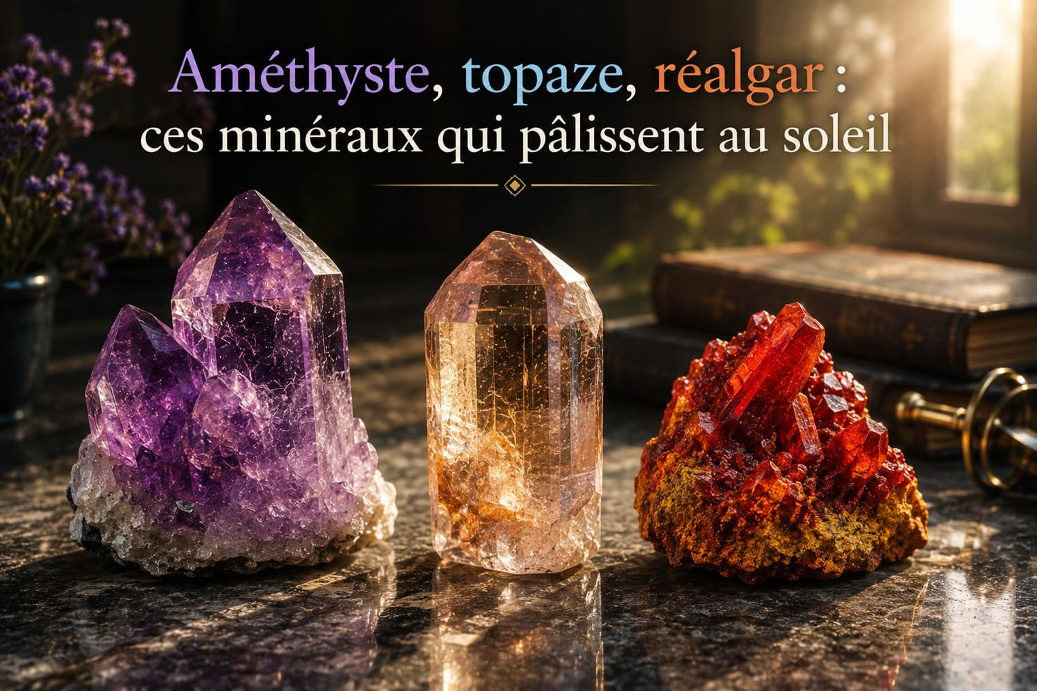 Améthyste, topaze, réalgar : ces minéraux qui pâlissent au soleil