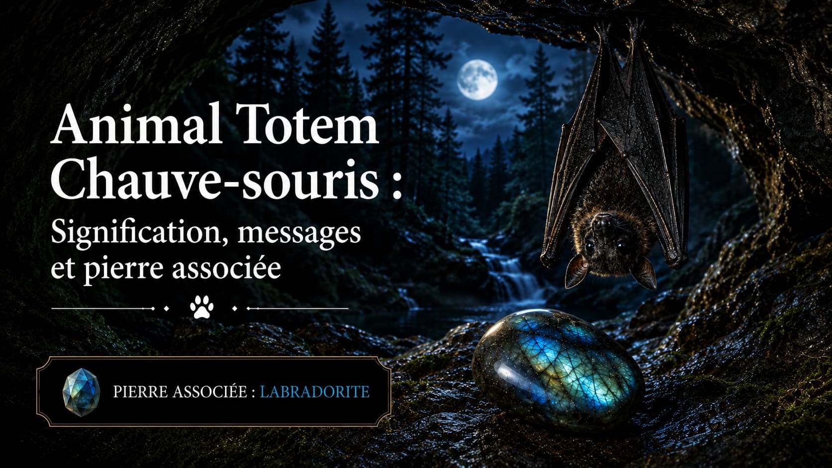 Animal Totem Chauve-souris labradorite