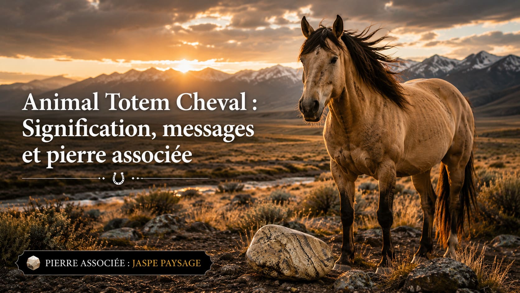 Animal Totem Cheval  Jaspe paysage