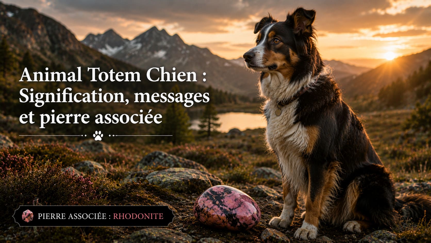 Animal Totem Chien Rhodonite