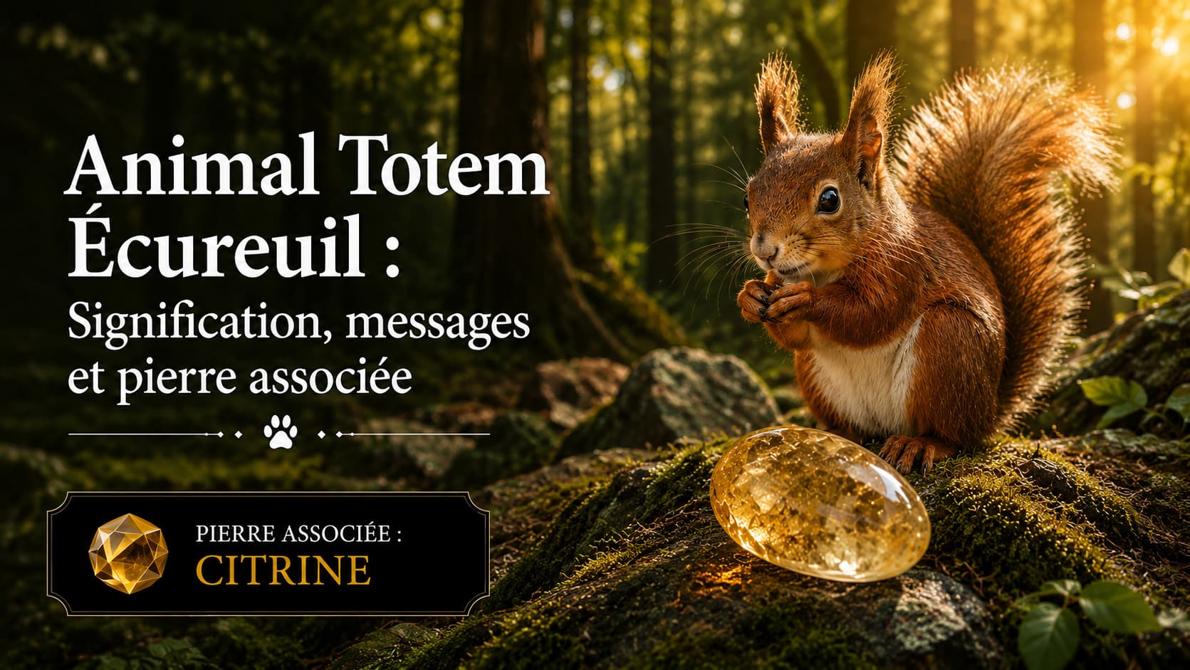 Animal Totem Écureuil citrine