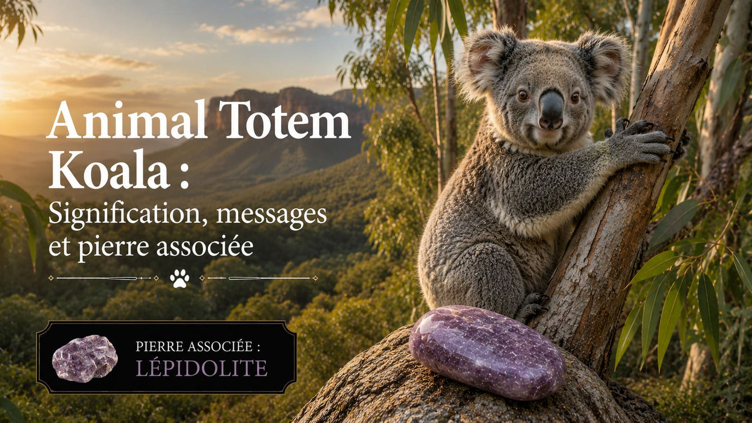 Animal Totem Koala Lépidolite