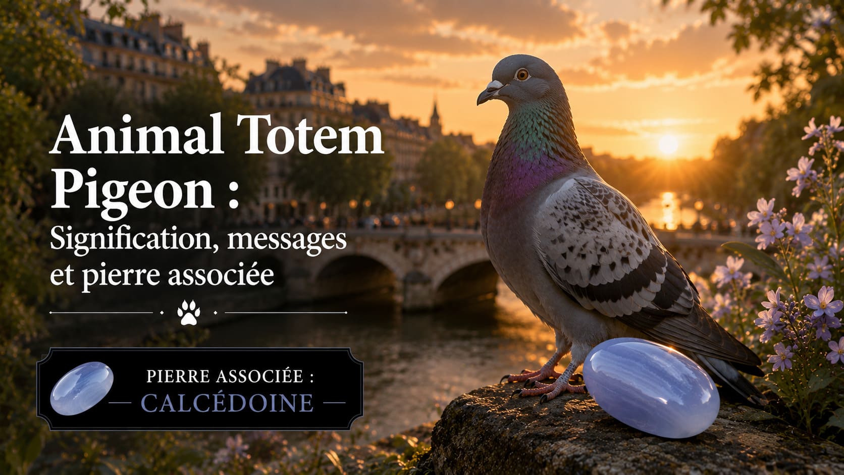 Animal Totem Pigeon calcédoine