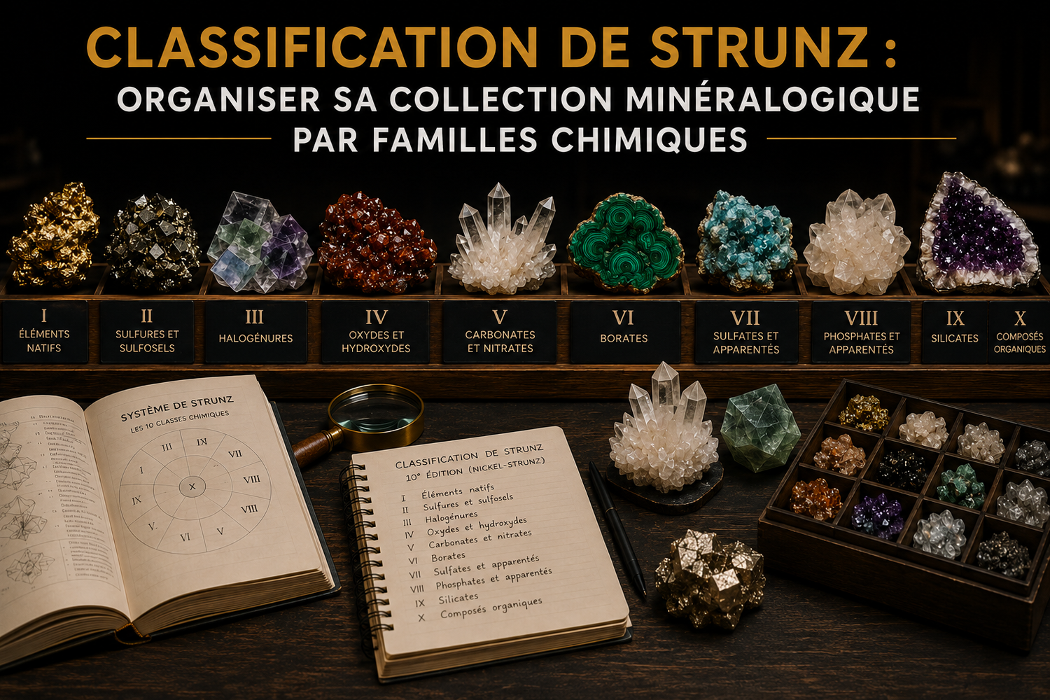 Classification de Strunz : organiser sa collection minéralogique par familles chimiques