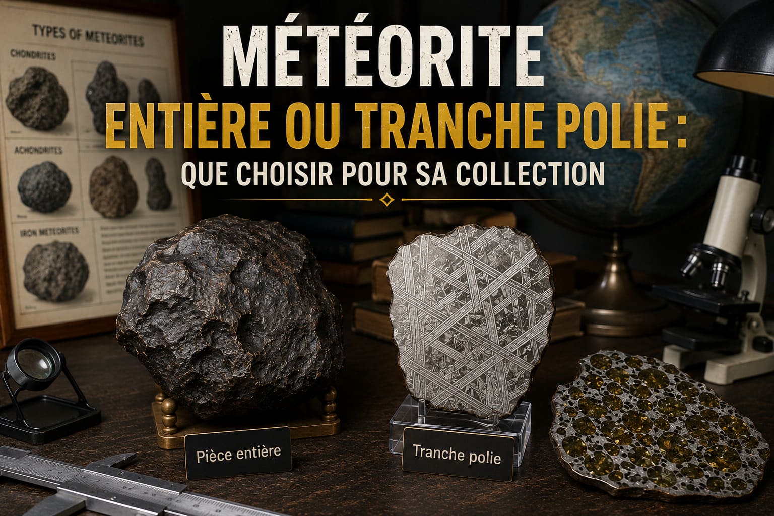 Météorite entière ou tranche polie : que choisir pour sa collection ?