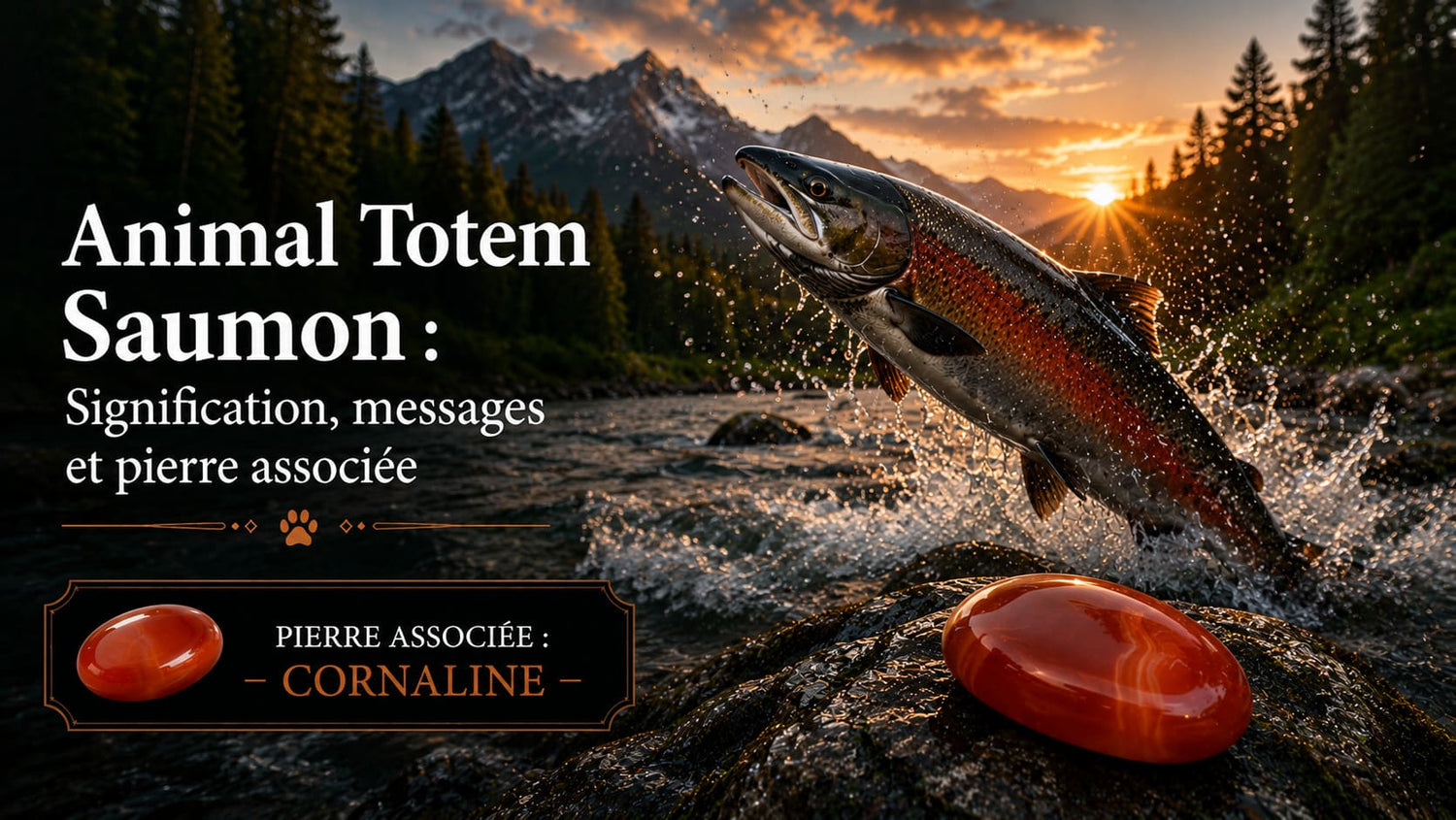 Animal Totem Saumon cornaline