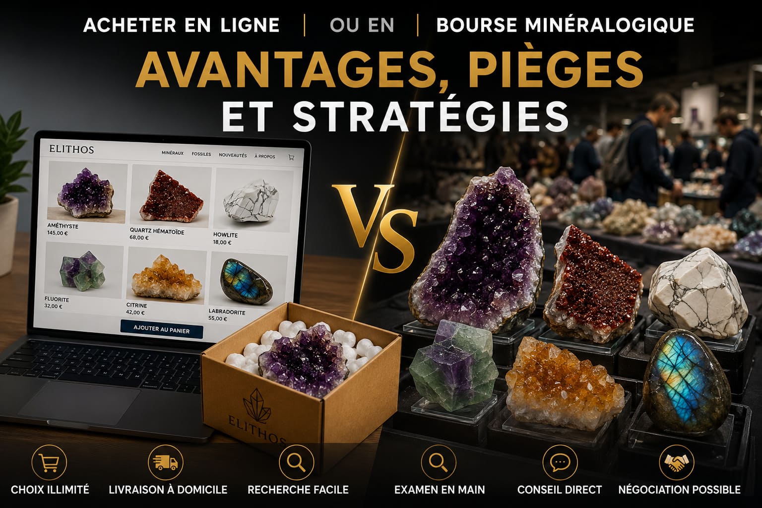 Acheter en ligne ou en bourse minéralogique : avantages, pièges et stratégies