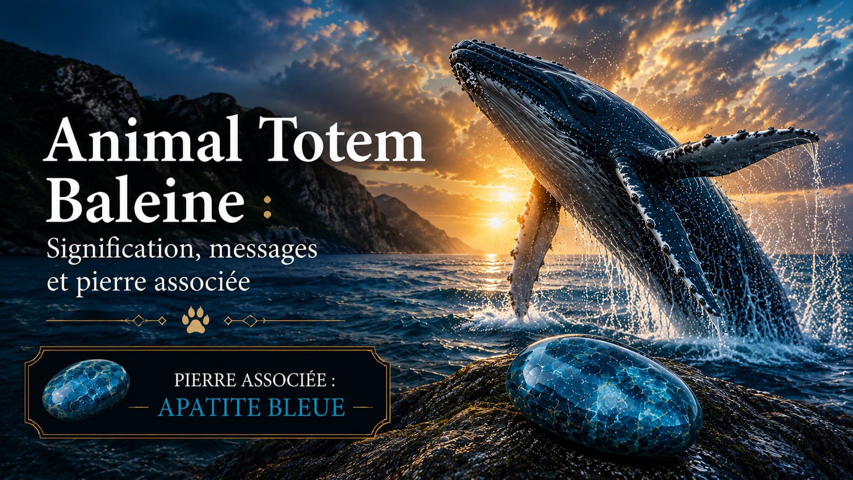 Animal Totem Baleine Apatite bleue