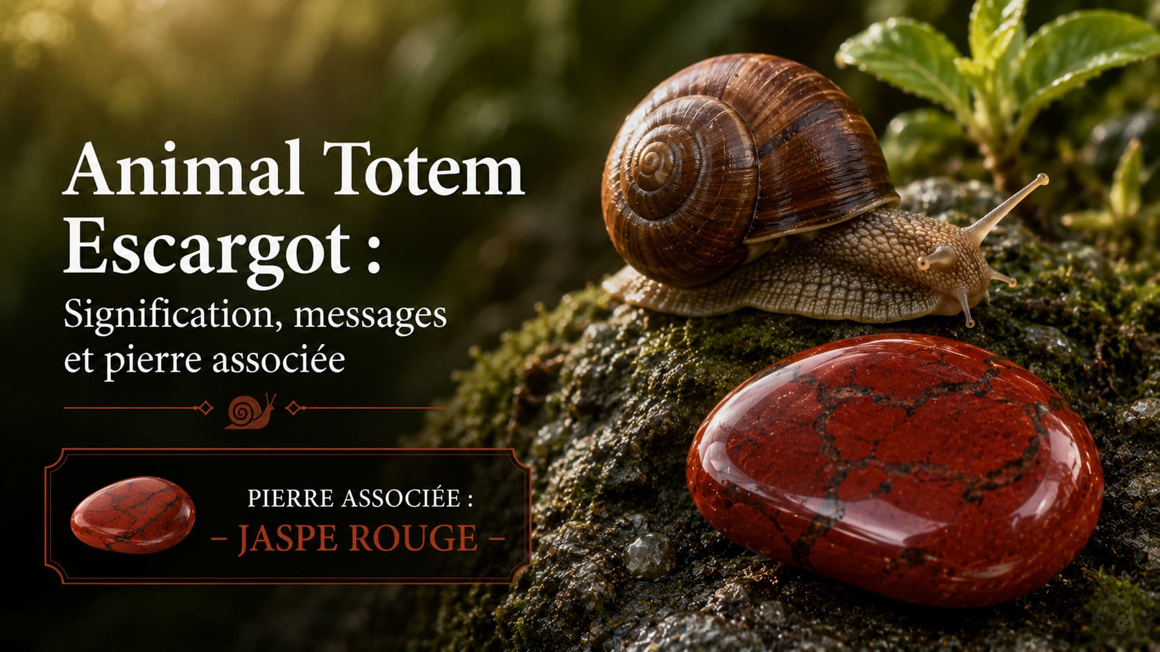 Animal Totem Escargot Jaspe rouge
