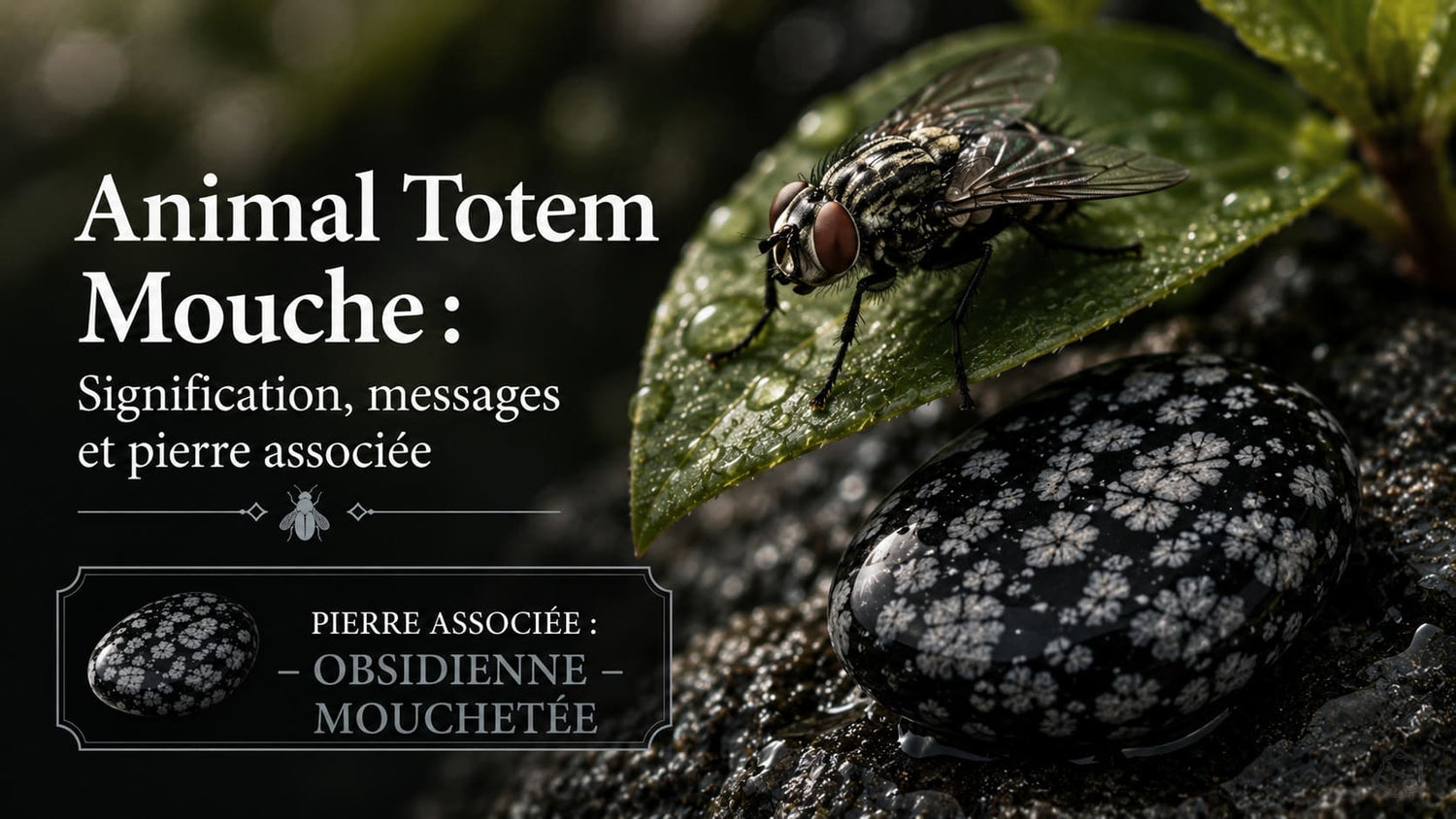 Animal Totem Mouche obsidienne mouchetée