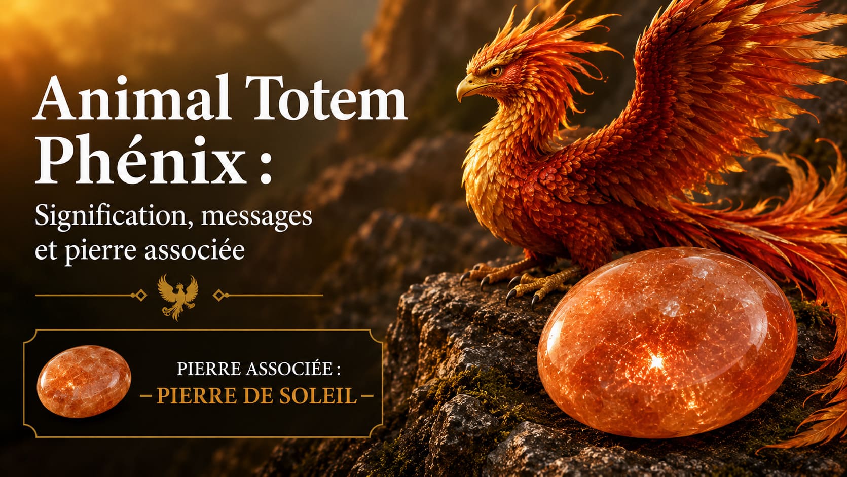 Animal Totem Phénix pierre de soleil