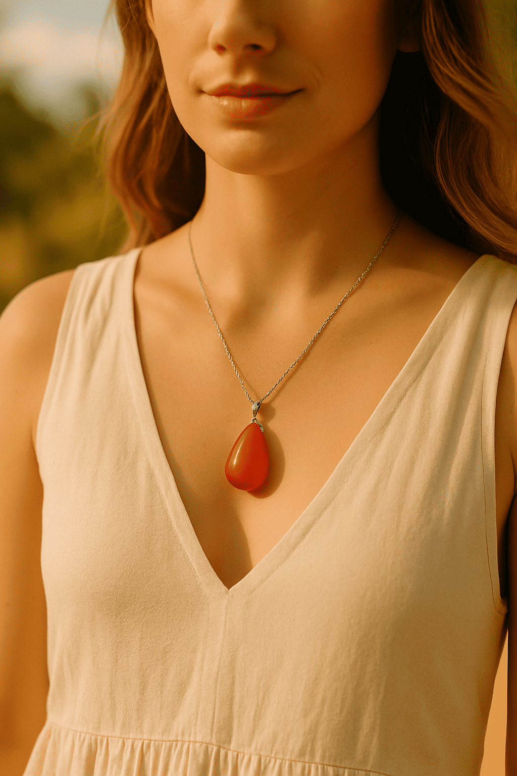 Collier pierre orange