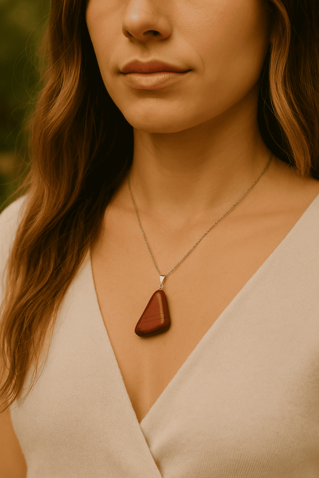 Collier pierre rouge