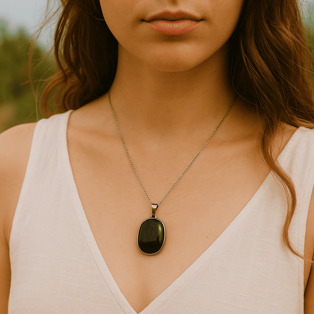 Collier pierres noires