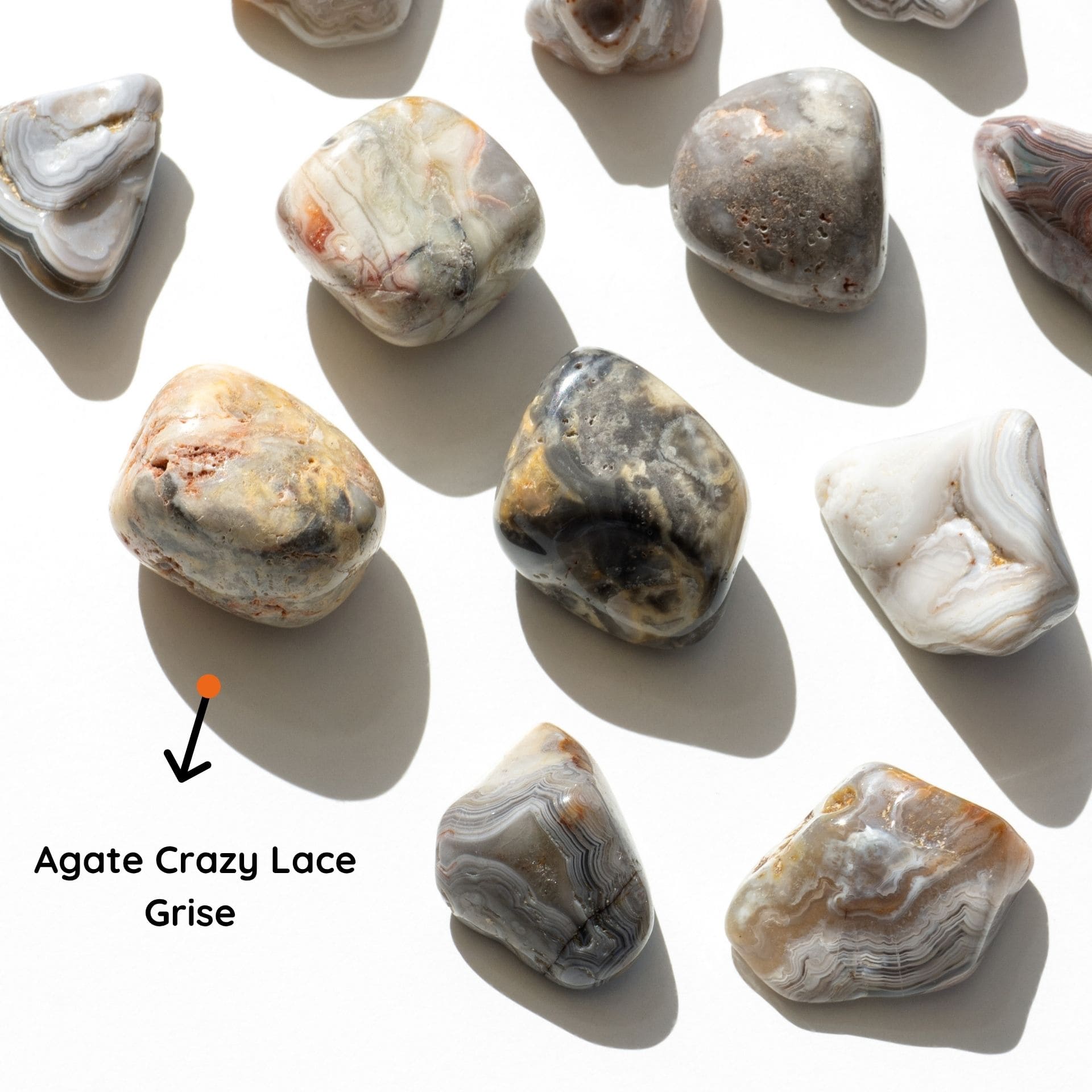 Agate crazy lace grise 
