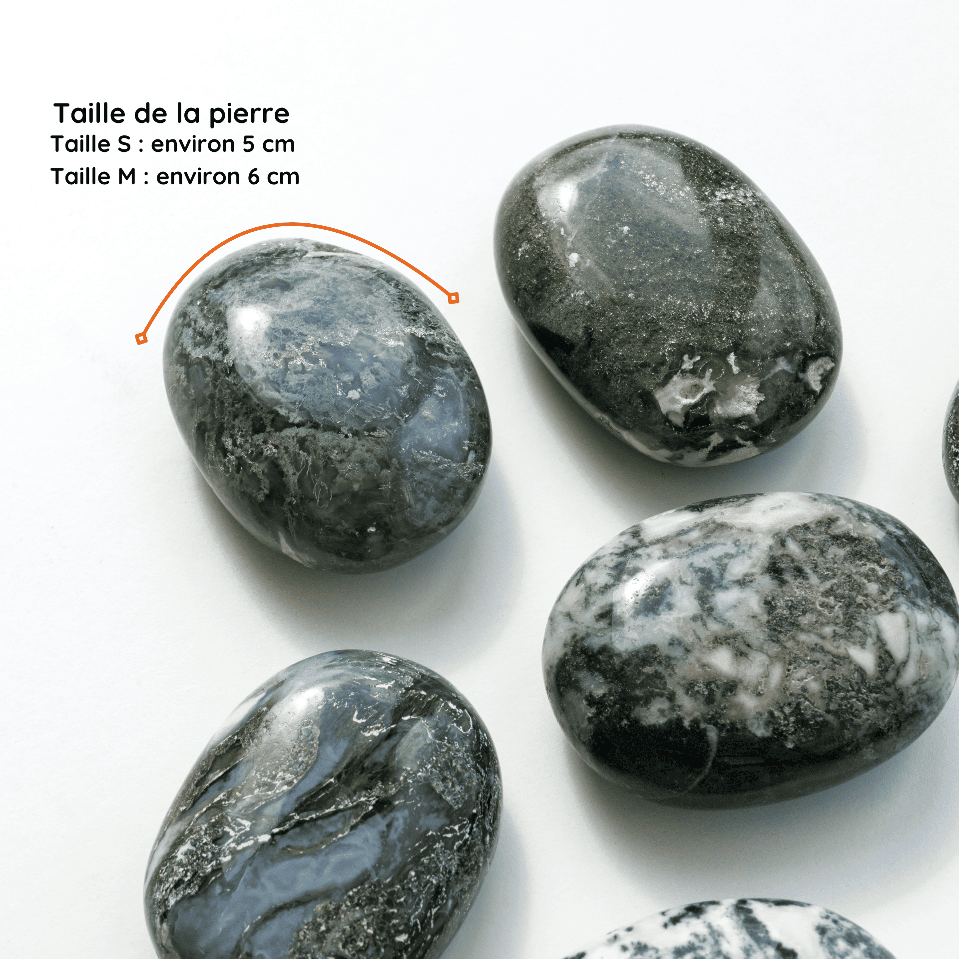 Galet Agate Mousse taille 
