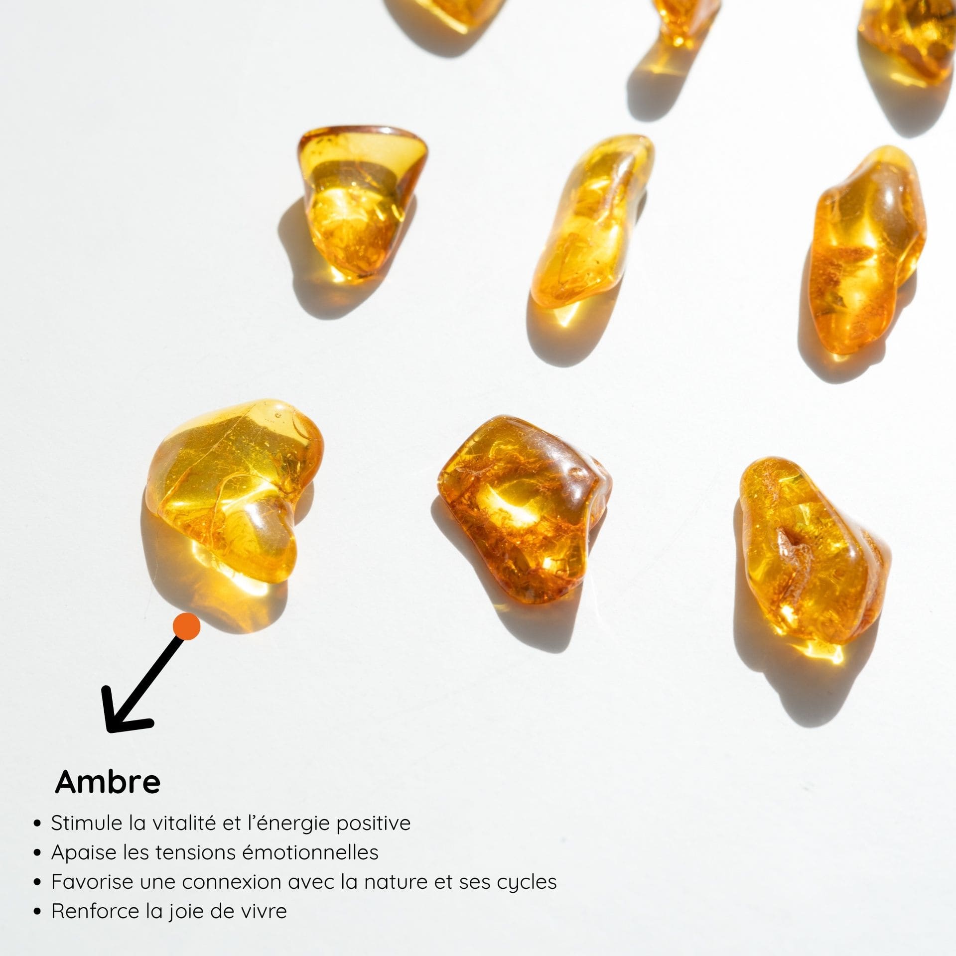 Pierre Roulée Ambre – Vitalité et Apaisement
