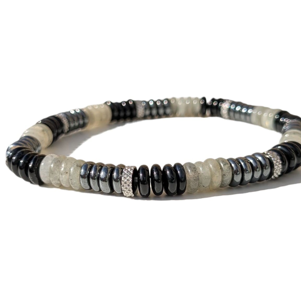 Bracelet Homme Pierre Naturelle Onyx et Labradorite