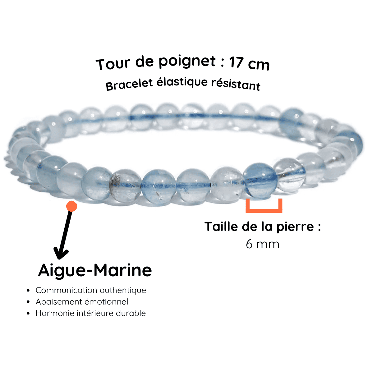Fiche Description Bracelet aigue marine