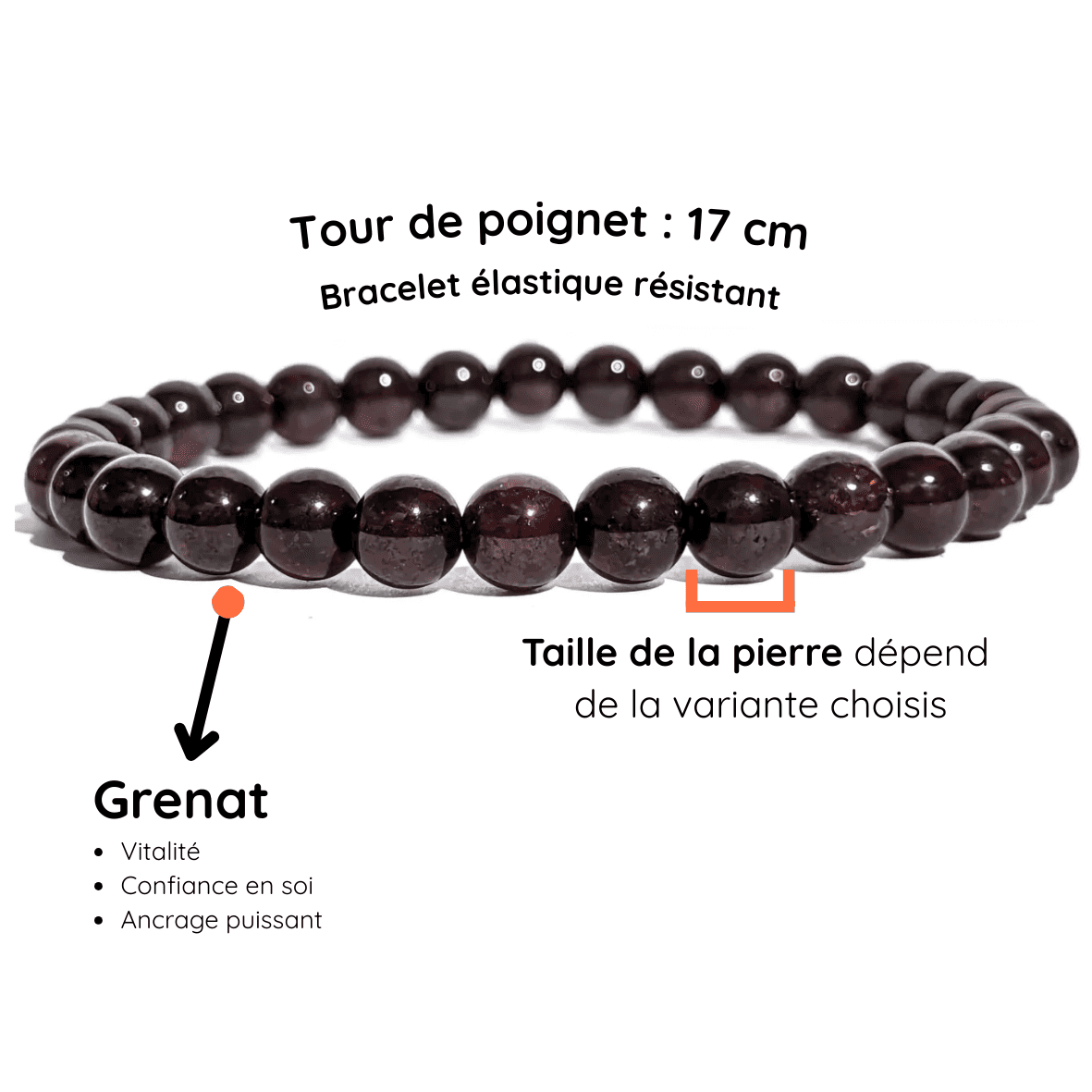 Fiche Description Bracelet Grenat