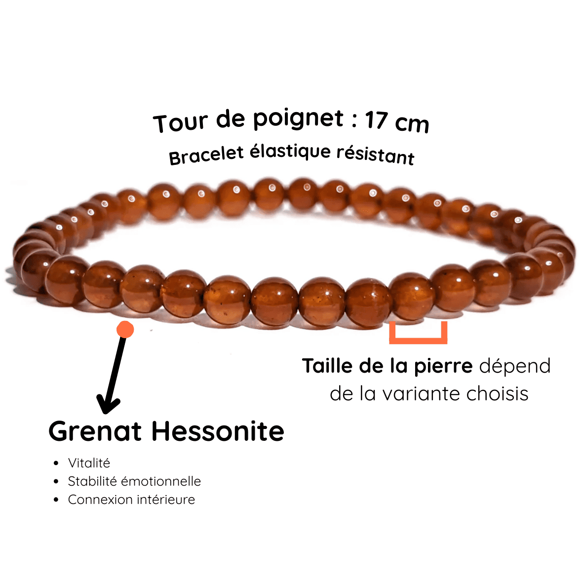 Fiche Description Bracelet Grenat Hessonite