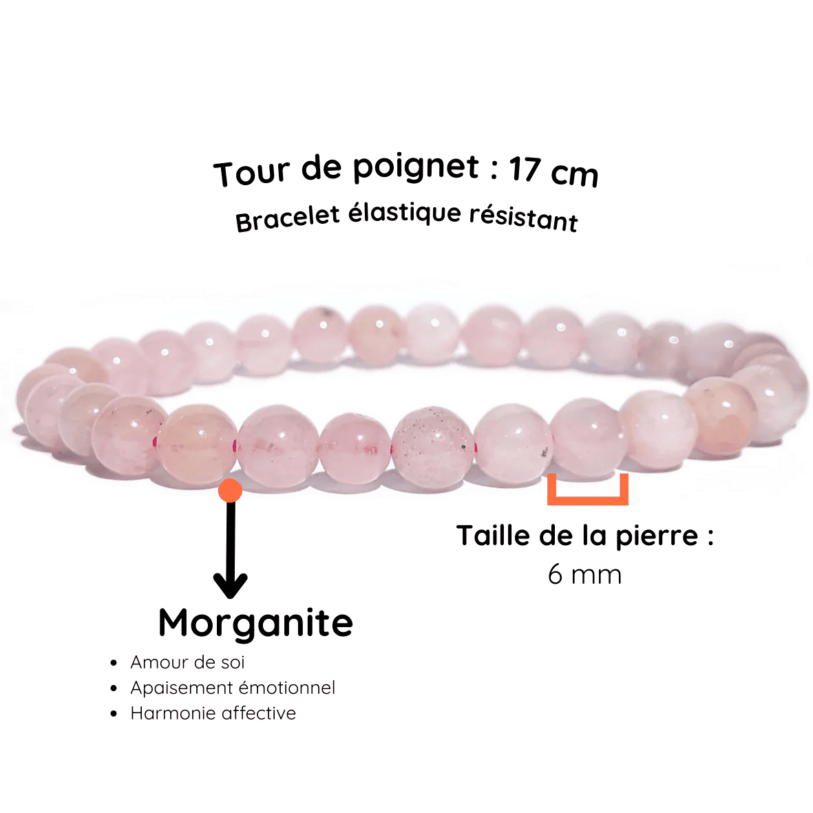 Fiche descriptive du bracelet Morganite