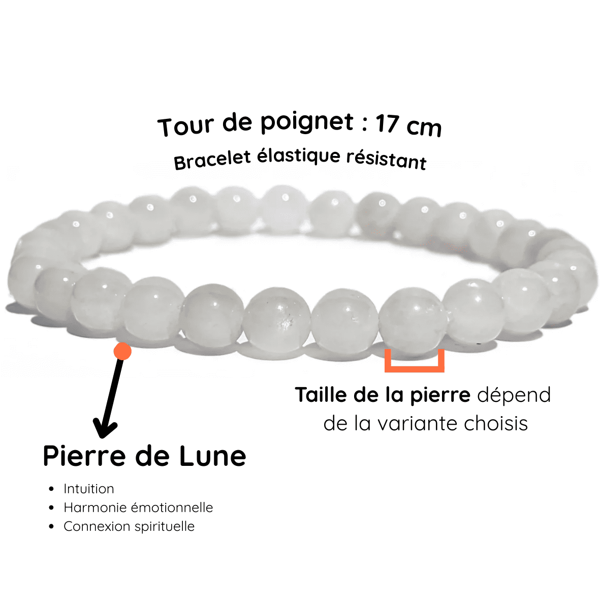 Fiche Description Bracelet Pierre de Lune