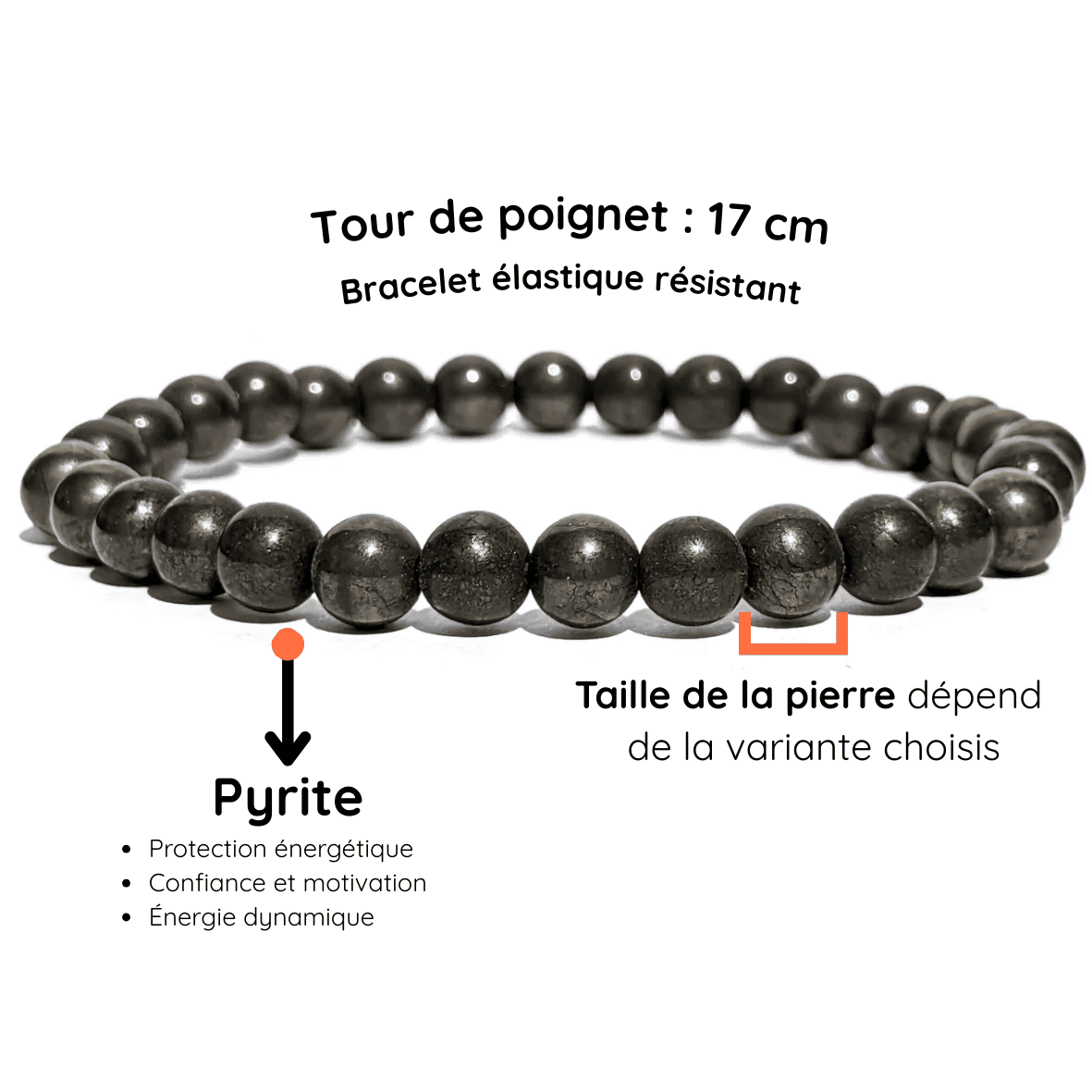 Fiche descriptive du bracelet Pyrite