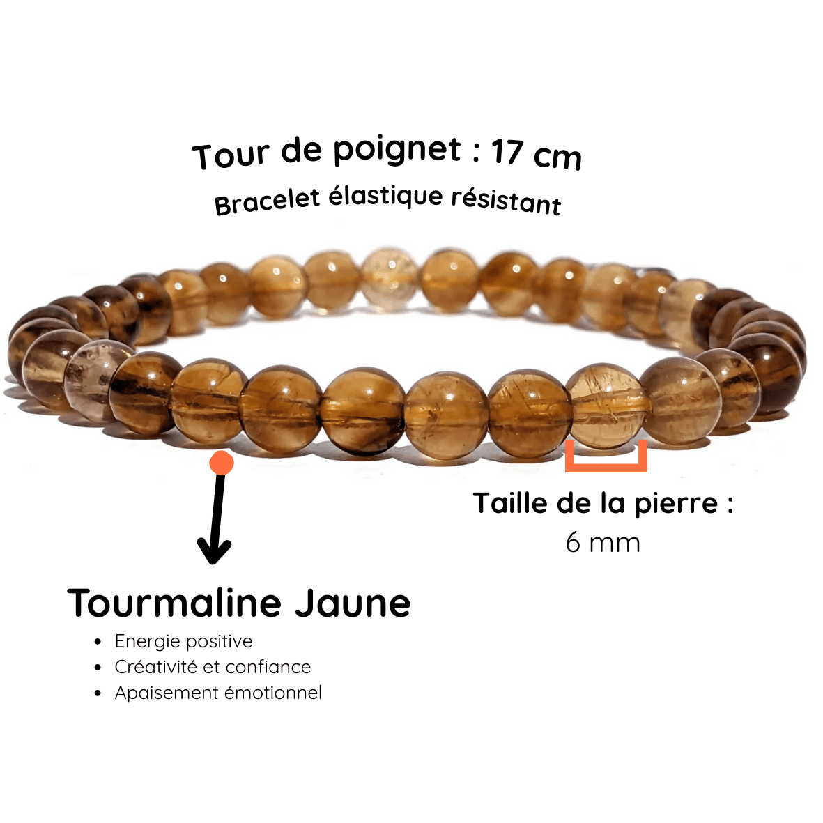Fiche Description Bracelet Tourmaline jaune