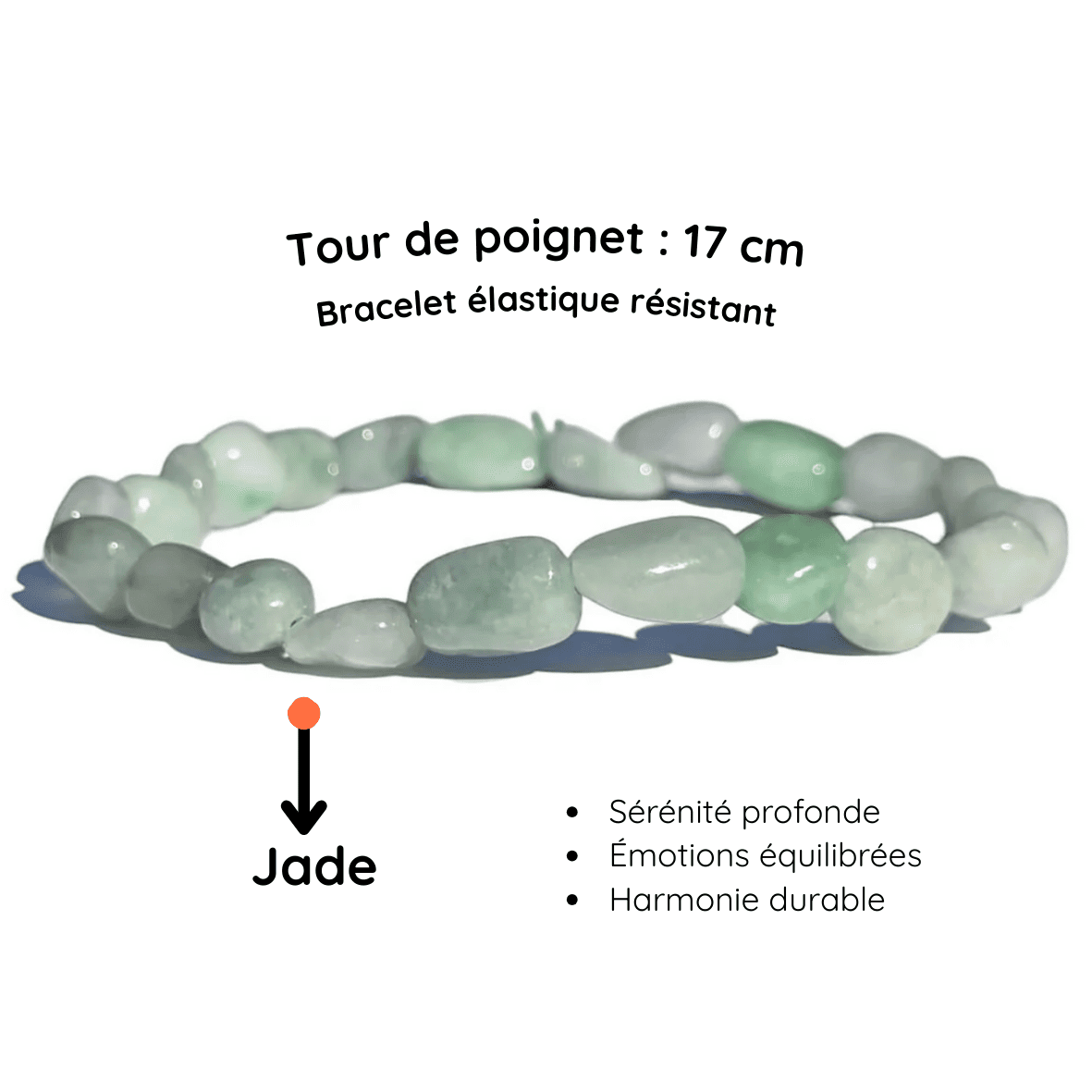 Fiche descriptive du Bracelet pierre roulée
jade