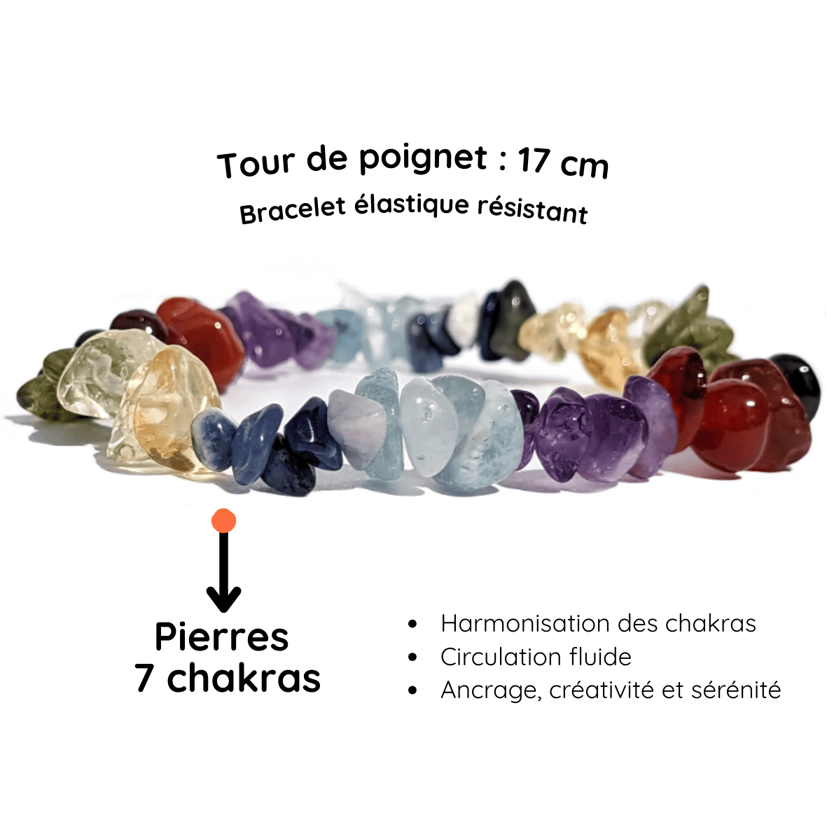 Fiche descriptive bracelet baroque 7 chakras