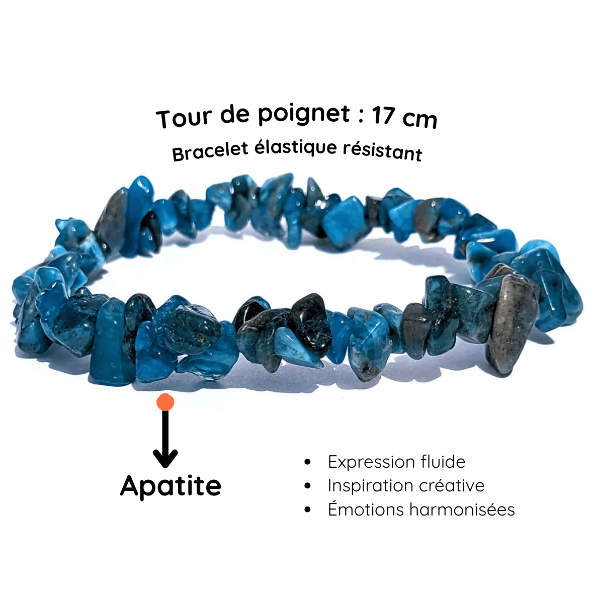 Fiche descriptive du Bracelet baroque pierre Apatite