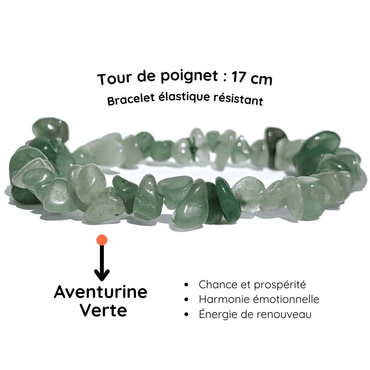 Fiche descriptive du Bracelet baroque pierre Aventurine verte