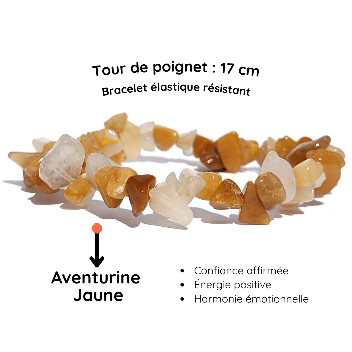 Fiche descriptive du Bracelet baroque pierre Aventurine jaune