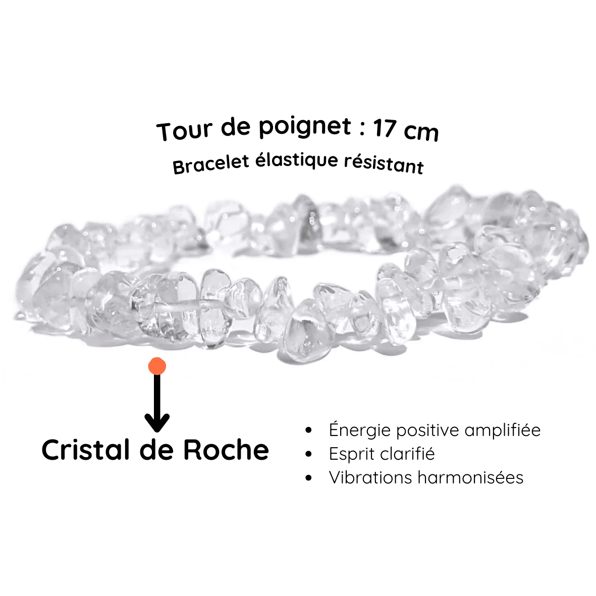 Fiche descriptive du Bracelet baroque pierre cristal de roche
