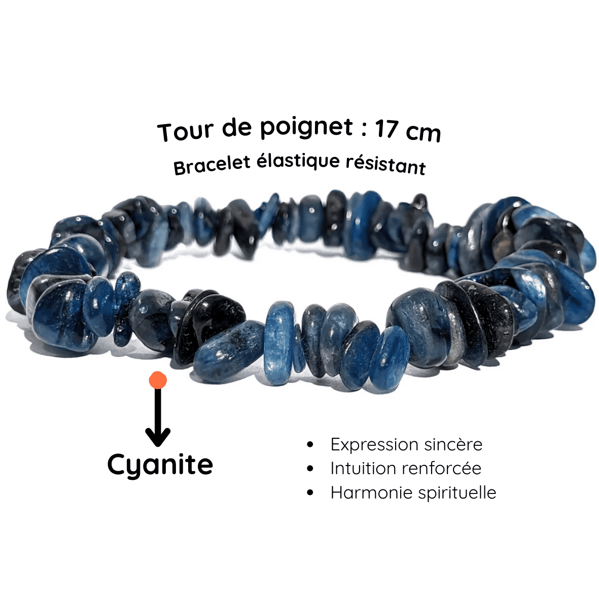 Fiche descriptive du Bracelet baroque pierre Cyanite
